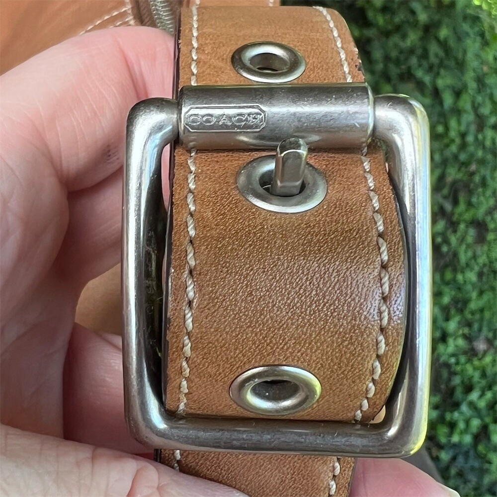 COACH Vintage Y2K British Tan Ergo Hobo Shoulder Bag Silver Hardware AUTHENTIC - Picture 6 of 13